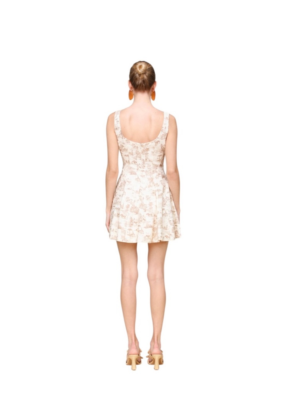 Avec Les Filles Safari Toile Linen Blend Mini Dress Square Neck  NEW Size 6 - Picture 8 of 13